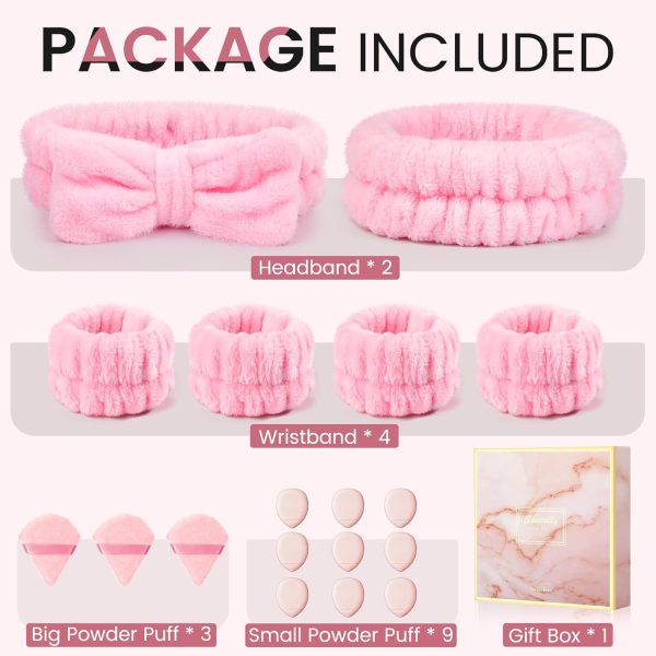Crosize Headbands and Wristbands Set for Washing Face, Spa, Skincare, Gift - Image 3