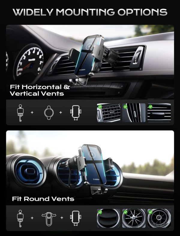 CHGeek Wireless Car Charger, 15W Fast Charging Car Phone Holder Charger - Image 2