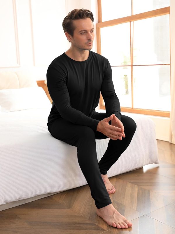 VZV 3 Sets Thermal Underwear for Men Fleece Lined Long Johns Mens Thermals - Image 6