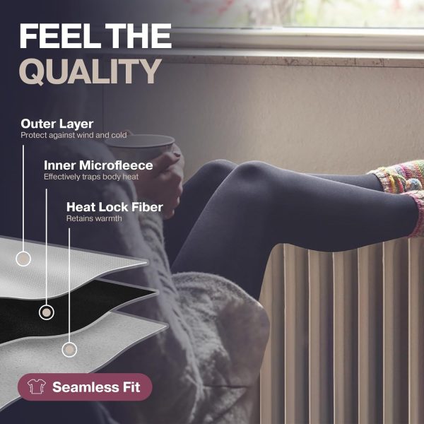 Thermajane Long Johns for Women - Thermal Leggings for Women, Fleece Lined - Image 4