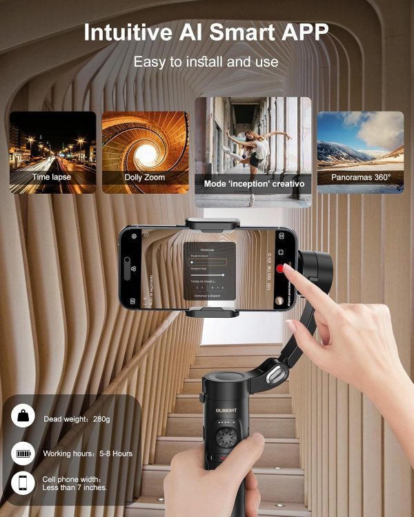 Gimbal stabilizer for iPhone,celular Portable Collapsible Phone stabilizer, - Image 6