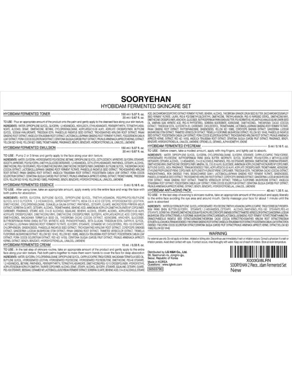 Sooryehan Hyobidam Fermented Skincare Gift Set (13.53fl oz) - Premium - Image 8