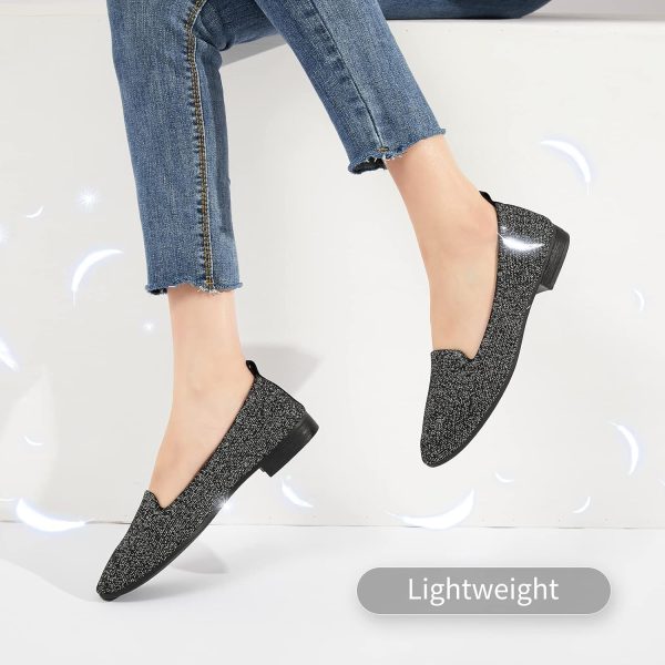 BABUDOG Women's Sparkly Flats Shoes Shiny Mesh Loafers Shoes Soft Memory - Image 5