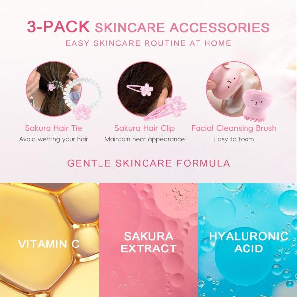 Sakura Skincare Set Facial Kit - Skin Care Gift Set for Girls/Women's, - Image 4