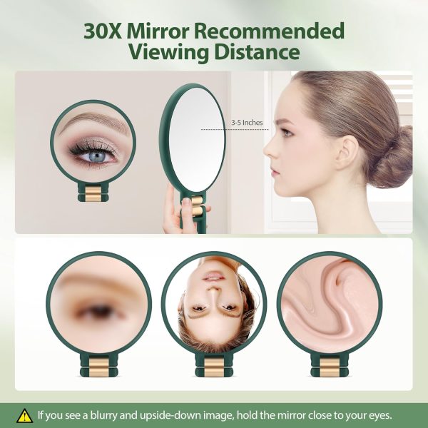 B Beauty Planet Handheld Magnifying Mirror, Double Sided Travel Magnifying - Image 3