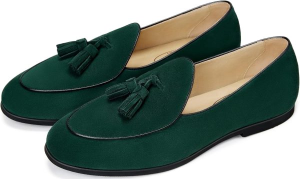 Journey West Men's Vintage Loafers for Men Belgian Loafers Slip-on Loafer - Image 2