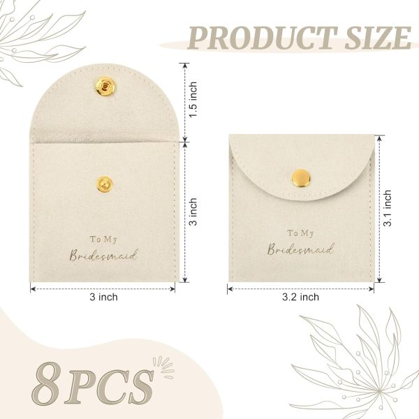CEELGON Jewelry Bags Bridesmaid Gifts Set of 8 Velvet Small Jewelry Pouch - Image 4