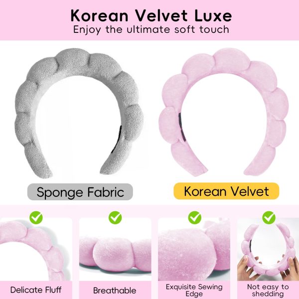 Spa Headband For Washing Face, Skincare Headband With Hair Clips, Cute - Image 4