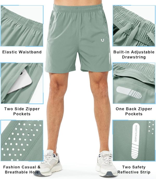 NORTHYARD Men's Athletic Running Shorts Quick Dry Workout Shorts 7"/ 5"/ 9" - Image 3