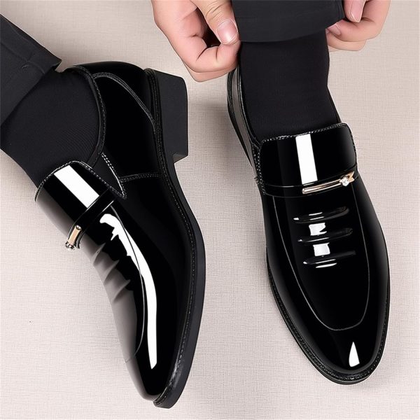 Men's Business Casual Loafers Patent Leather Formal Oxford Slip On Dress - Image 7