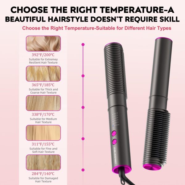 ABLEGRID Hair Straightener Curl Brush,2 in 1 Ring Hair Straightening Comb - Image 5