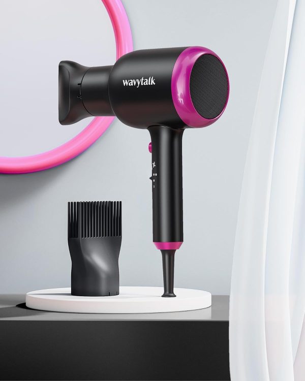 Wavytalk Professional Black Ionic Hair Dryer for Women with Diffuser, 1875W - Image 7