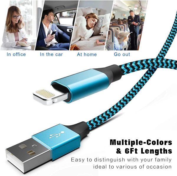 for iPhone Charger 3 Pack 6FT USB Lightning Cable MFi Certified Fast - Image 6