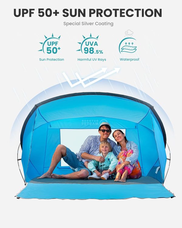 OutdoorMaster Beach Tent for 3-4 Person - Easy Setup and Portable Beach - Image 3