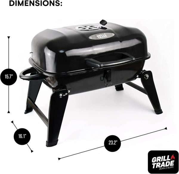 Grill Trade Portable Charcoal Grill - Mini BBQ Grill - Small Table Top - Image 3