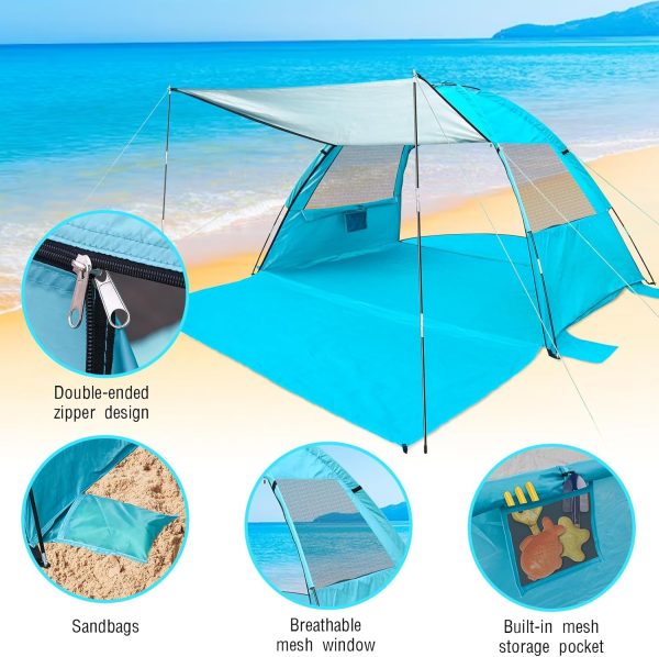 DLUCKY Beach Tent for 1/2/3/4/5/6 Person,Anti-UV Portable Sun Shade - Image 6