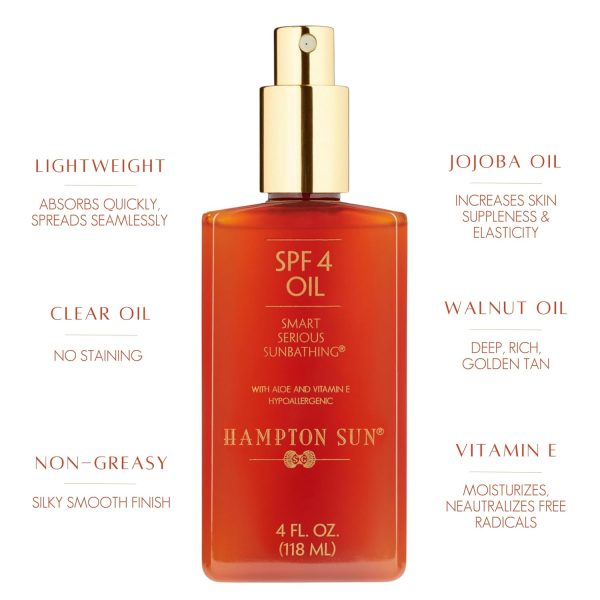 Hampton Sun SPF 4 Classic Sun Oil | Ultra-Hydrating Luxury Sunbathing Oil | - Image 3