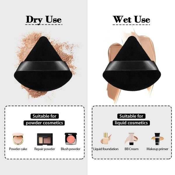 8Pcs of Triangular Powder Puff Makeup Sponges, Made of Super-soft Velvet, - Image 3