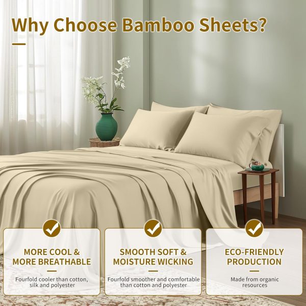 Shilucheng 6 Piece Queen Sheet Sets, Cooling Sheets, Blend Rayon Derived - Image 5