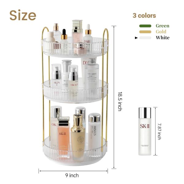 Aveniee Rotating Makeup Organizer for Vanity, Perfume Skincare Organizers - Image 4