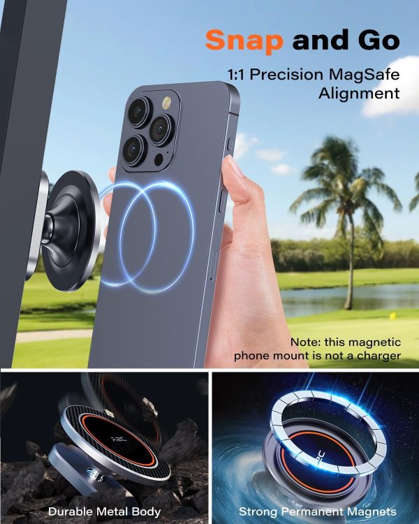 A2C Alloy Magnetic Golf Cart Phone Holder for MagSafe iPhone 16 Pro Max - Image 4
