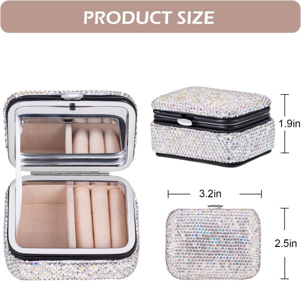 Mini Bling Travel Jewelry Organizer Portable Small Jewelry Storage Box - Image 6
