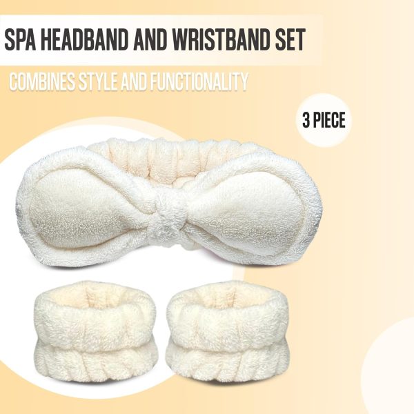 Face Washing Headband Set with Wristbands - Ivory - Women Hair Care - Image 2