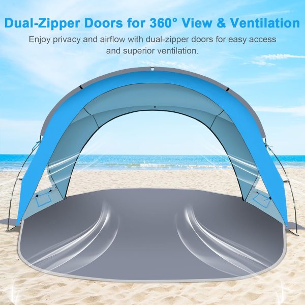 Gorich Beach Tent Sun Shelter with UPF50+ UV Protection for 3-4 Person, - Image 3