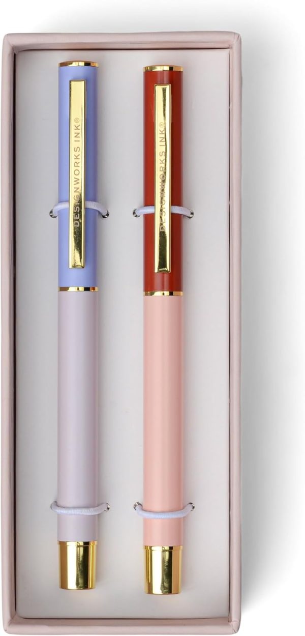 DesignWorks Ink Luxury Color Block Giftable Pens - Set of 2 - Lavender + - Image 2