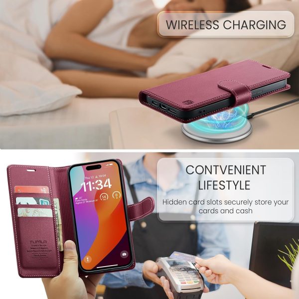 Compatible with iPhone 16 Pro 6.3" Wallet Case with RFID Blocking Credit - Image 5