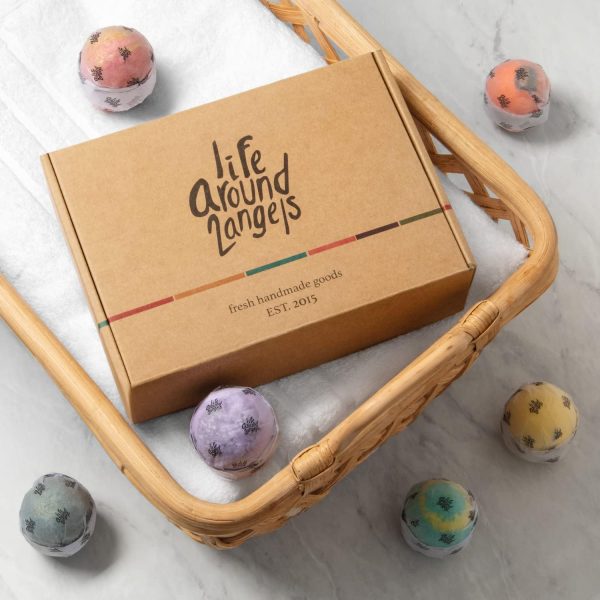 LifeAround2Angels Bath Bombs Gift Set 12 USA made Fizzies, Shea & Coco - Image 5