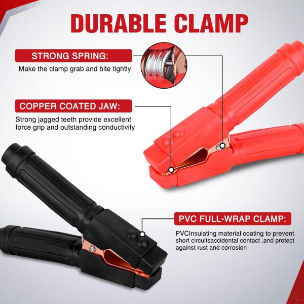 Nilight Jumper Cables for Car Battery 1 Gauge 30 FT Booster Cable Heavy - Image 4