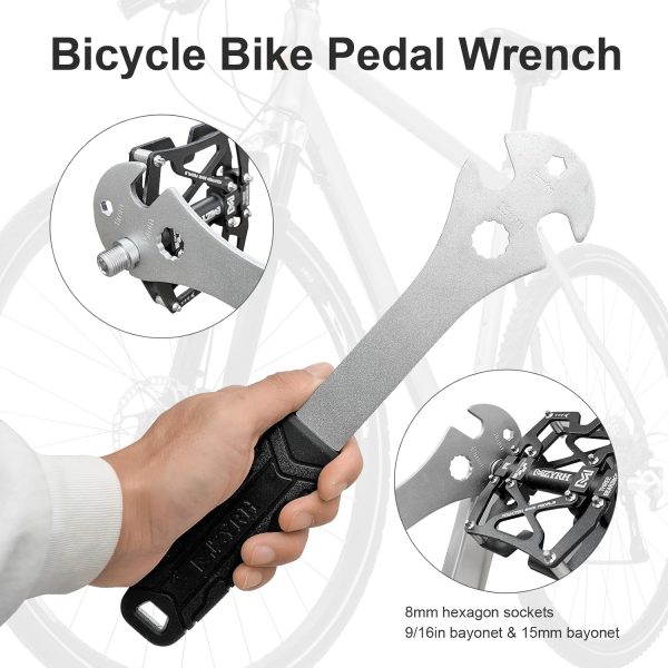 Bike Pedal Wrench,Long Handle Bicycle Pedal Removal Tool Spanner for Road - Image 5