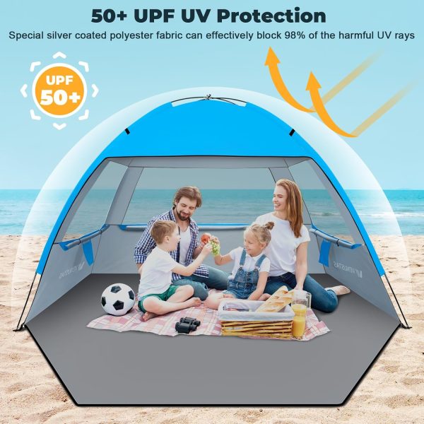 Venustas Beach Tent Sun Shelter for 3/4-5/6-7/8-10 Person, UPF 50+ UV - Image 3