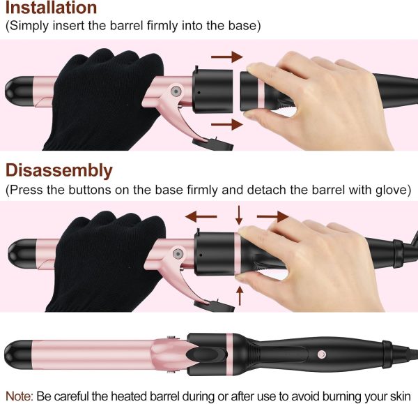 Wand Curling Iron Set, SEIPIKOL 6 in 1 Hair Straightener and Curler, 3/4 to - Image 8