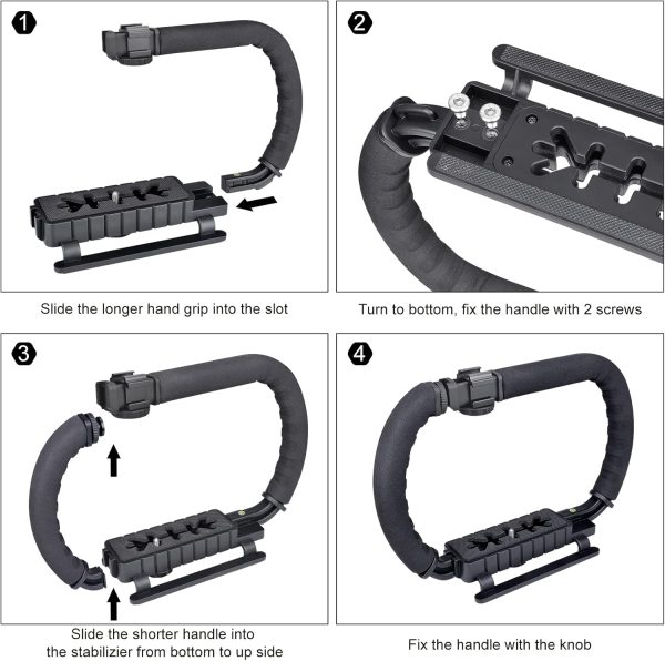 3-Shoe DSLR/Mirrorless/Action Camera Camcorder Phone Stabilizer Expansion - Image 8