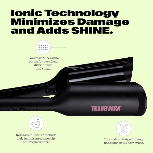 Trademark Beauty Hair Waver - Double Barrel Hair Crimper, Beach Waves - Image 3