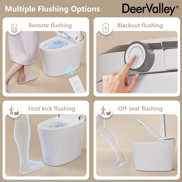 DeerValley Smart Toilet with Bidet Built in, Modern Tankless Toilet with - Image 6