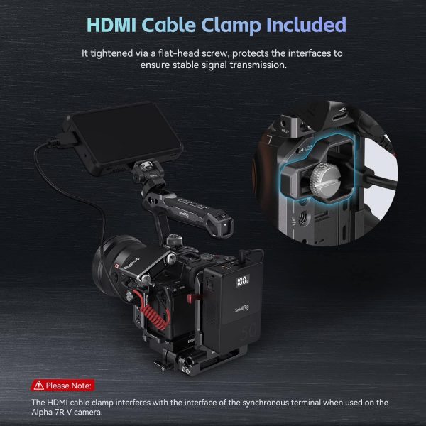 SmallRig A7 IV Cage with Top Handle and Clamp for HDMI Cable, Basic Kit for - Image 4