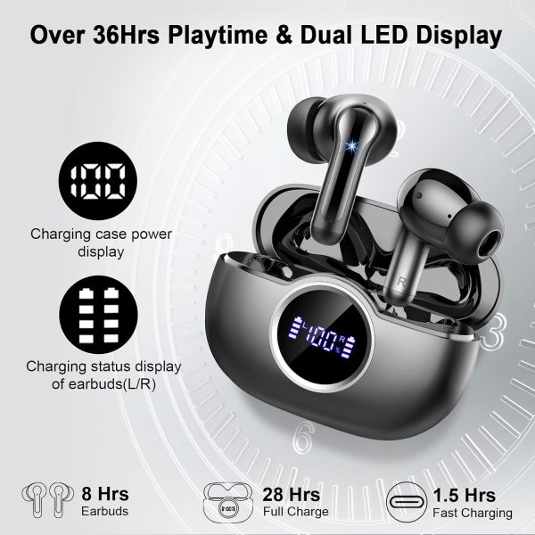 Wireless Earbuds, Bluetooth 5.4 Earbuds Hi-Fi Stereo Bass, 3.6g Mini Ear - Image 5