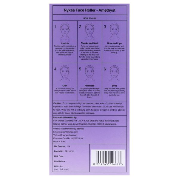 Nykaa Naturals Amethyst Face Roller - Diminishes Fine Lines and Wrinkles - - Image 12