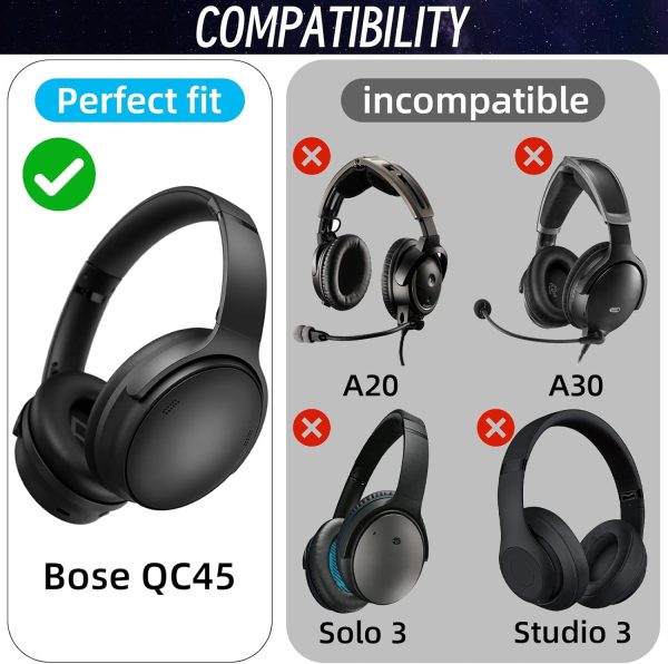 Replacement Ear Pads for Bose QuietComfort 45 (QC45) / QuietComfort SE (QC - Image 4