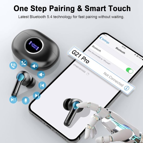 Wireless Earbuds, Bluetooth 5.4 Earbuds Hi-Fi Stereo Bass, 3.6g Mini Ear - Image 7