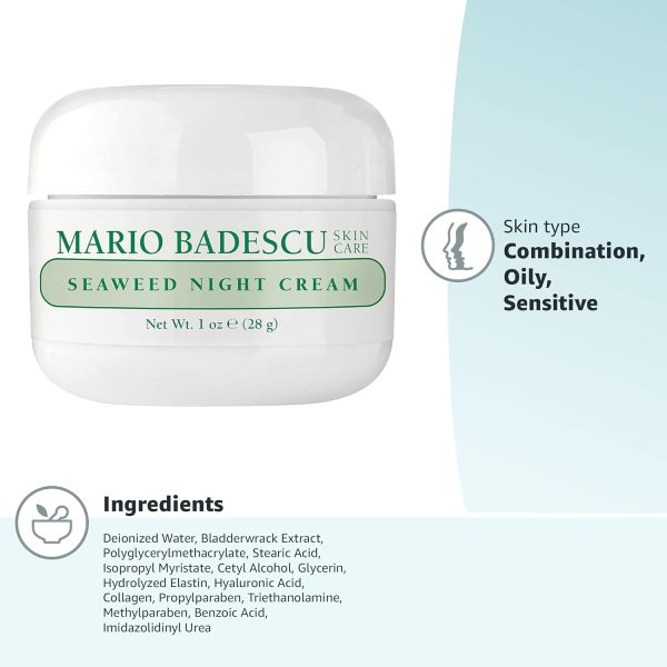 Mario Badescu Seaweed Night Cream & Vitamin C Serum Bundle, Hydrating Night - Image 7