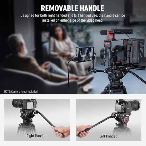 NEEWER 74" Video Tripod with Fluid Head, QR Plate , Aluminum Heavy Duty - Image 5