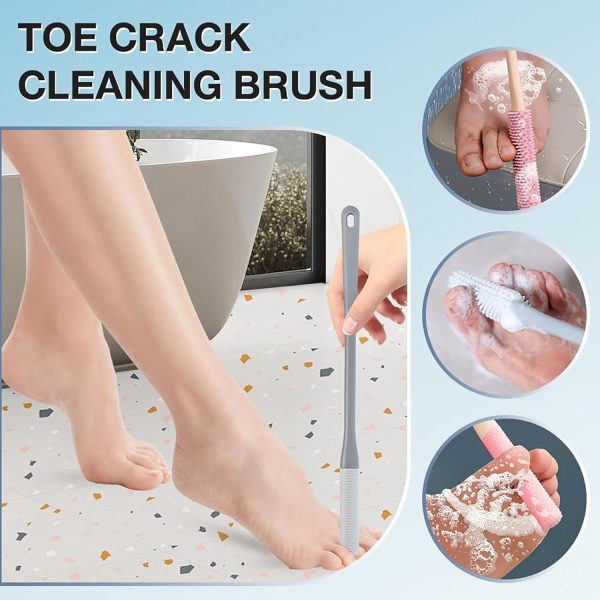 Toe Cleaning Brush Foot Scrubber - 2Pack Silicone Shower Foot Scrubber with - Image 2