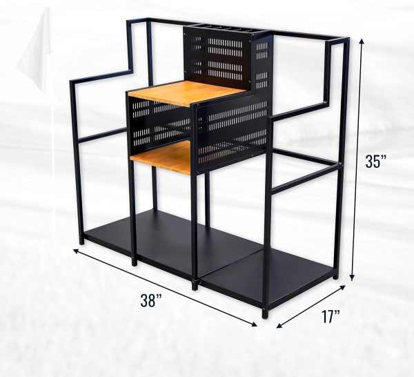 Teal Triangle Golf Storage Organizer, Heavy Duty Garage Freestanding - Image 3