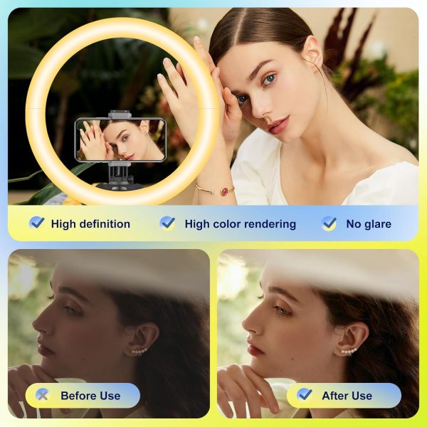 Aureday 14'' Selfie Ring Light with 62'' Tripod Stand and Phone Holder, - Image 2
