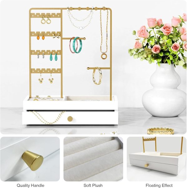 Gold Jewelry Stand Organizer Necklace Holder for Women Girls, Earring Ring - Image 5