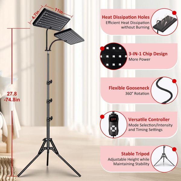 Red Light Therapy Lamp, Infrared Light Therapy Device with Stand, 660nm Red - Image 5